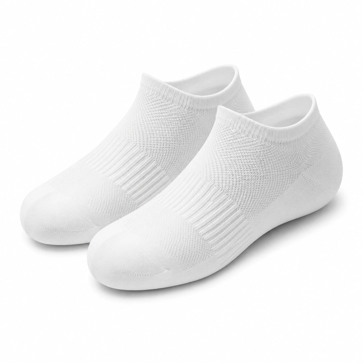 Chaussettes basses 35-38 en maille textile blanche respirante pour usage quotidien