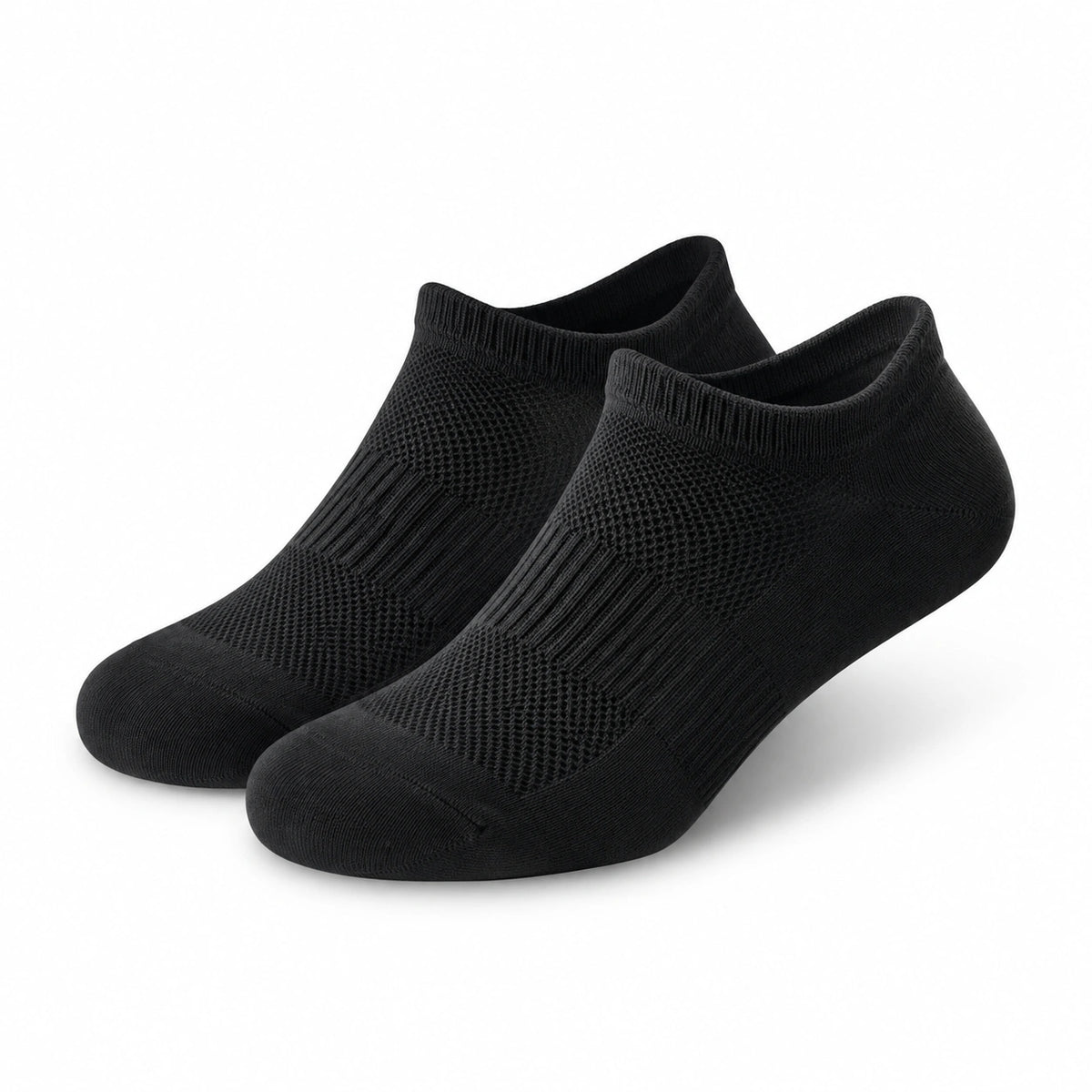 Chaussettes basses 35-38 en maille textile noire respirante