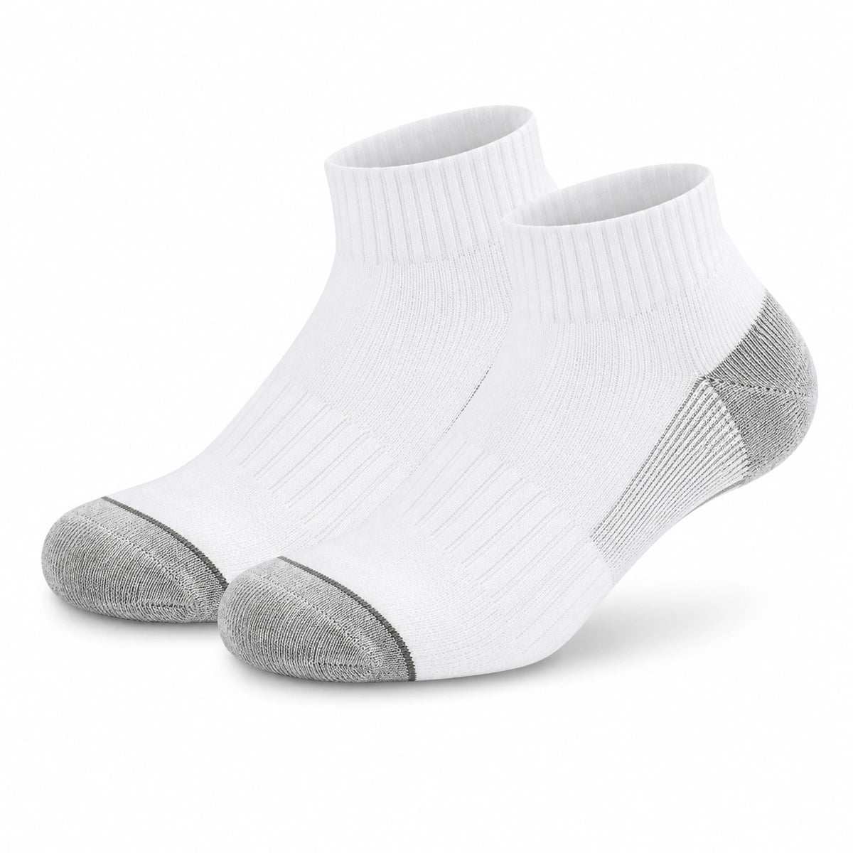 Chaussettes courtes 43-46 en textile blanc et gris pour usage quotidien