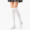 Chaussettes hautes femme 35-38 en maille blanche côtelée style scolaire