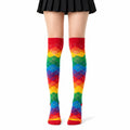 Chaussettes hautes 39-42 en textile multicolore à losanges style preppy