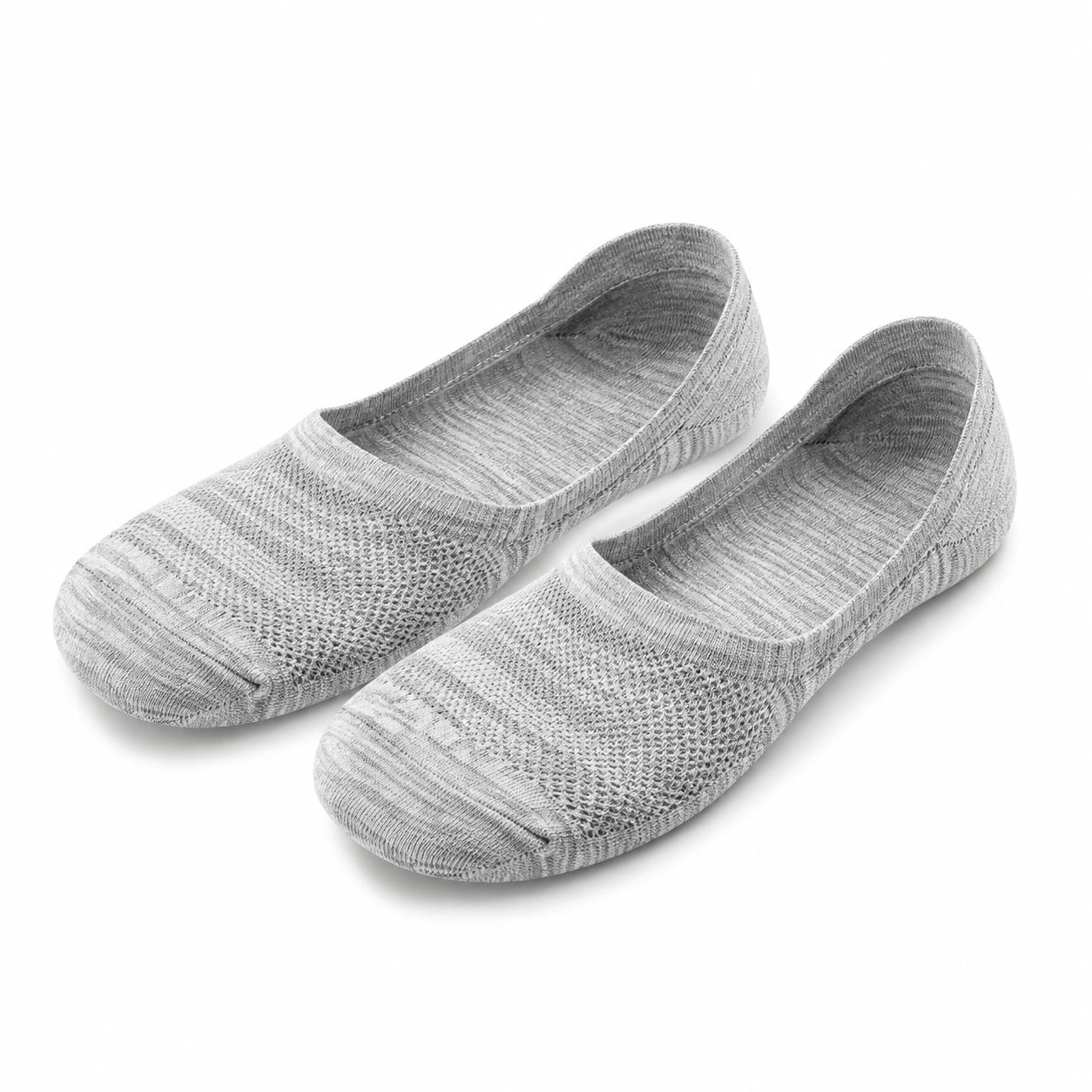 Chaussettes invisibles 35-38 en maille textile grises - légères et respirantes