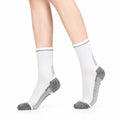 Chaussettes de sport 35-38 en maille textile blanche et grise à semelle texturée