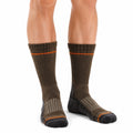 Chaussettes mi-mollet 43-46 en maille marron et orange pour activités extérieures