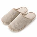 Chaussons d'intérieur 36/37 en textile côtelé beige à enfiler