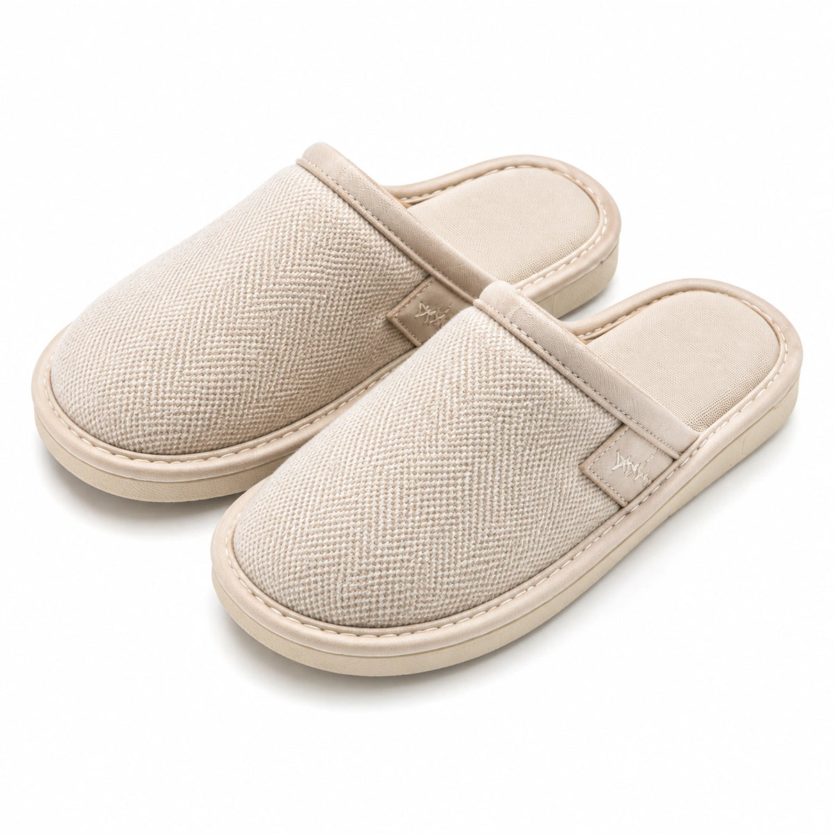 Chaussons mules taille 42/43 beige en textile tissé - intérieur