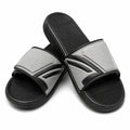 Claquettes 42/43 gris et noir en textile synthétique à semelle antidérapante