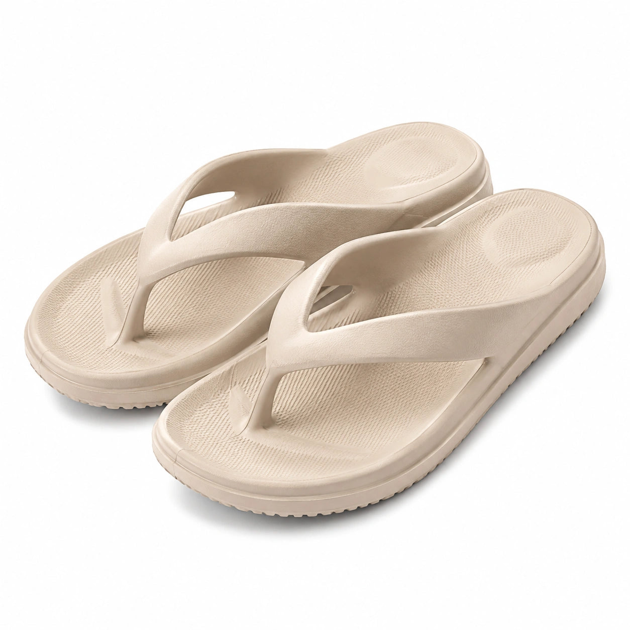 Tongs 38/39 en mousse EVA beige - semelle texturée antidérapante