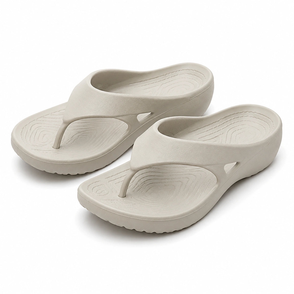 Tongs compensées 38/39 en mousse synthétique beige à semelle antidérapante
